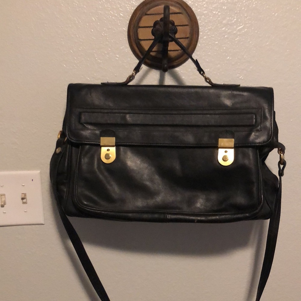 Aspis Black Leather Bag